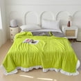 thumbnail image 1 of JeashCHAT Cooling Comforter Twin, Summer Ruffled Quilt 60"x80" Ruffle Comforter for Women, Soft Lightweight Thin Comforter for All Season, Green, 1 of 6