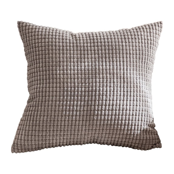 JeashCHAT Corduroy Decorative Throw Pillow Cover 18x18 Inch Square Soft Boho Cushion Covers Modern Farmhouse Home Decor for Spring Living Room Sofa Couch Bed, Gray