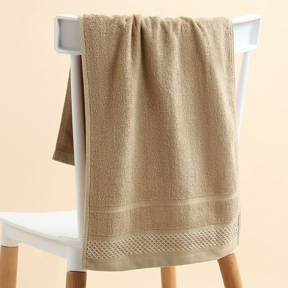 JeashCHAT Cotton Hand Towel Face Towel Washcloth for Bathroom, Thickened Solid Color Towel, Super Soft Highly Absorbent Quick Dry Towels for Shower, 14"x30" Khaki