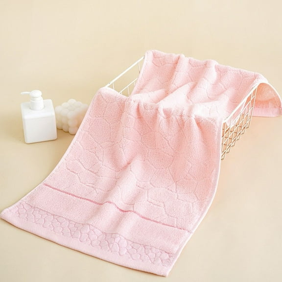 JeashCHAT Cotton Hand Towel Face Towel Washcloth for Bathroom, Thickened Solid Color Towel, Super Soft Highly Absorbent Quick Dry Towels for Shower Gym Hotel, 14"x30" Pink
