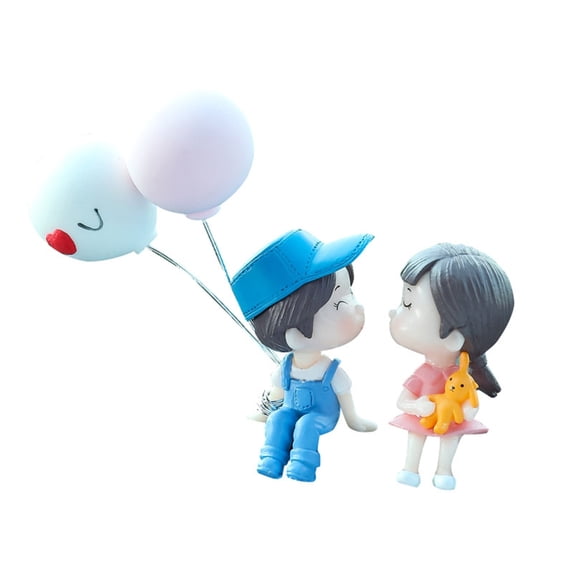 JeashCHAT Couple Cute Ornaments Couple Figure Figurines Balloons Ornaments For Car Dashboard