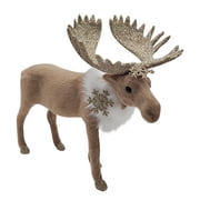 JeashCHAT Creative Christmas Decorations, Simulated Mooses, Elk Decorations, Toys, Snowflakes, Big Horned Deer Plush