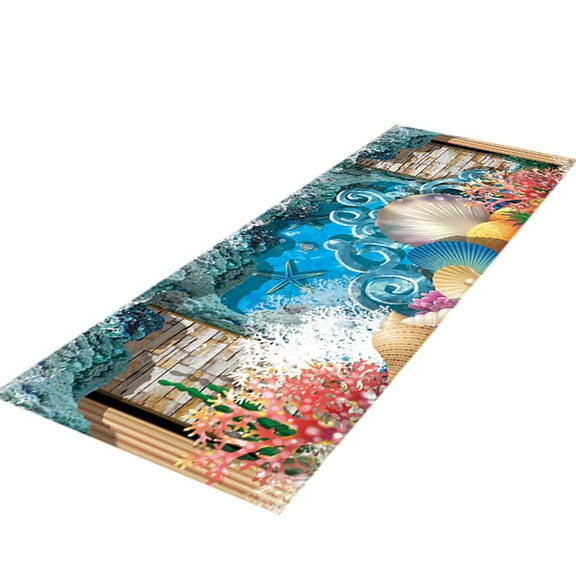 JeashCHAT Creative Comfortable Casual Ocean Runner Rug, 157" x 472", Non-Slip Washable