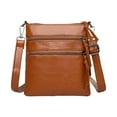 thumbnail image 1 of JeashCHAT Crossbody Bag for Women , Crossbody Purse, Medium Size Zipper Pocket Adjustable Strap, Soft Leather Women's Shoulder Sling Handbag, Gift for Mother, Women (Brown), 1 of 6