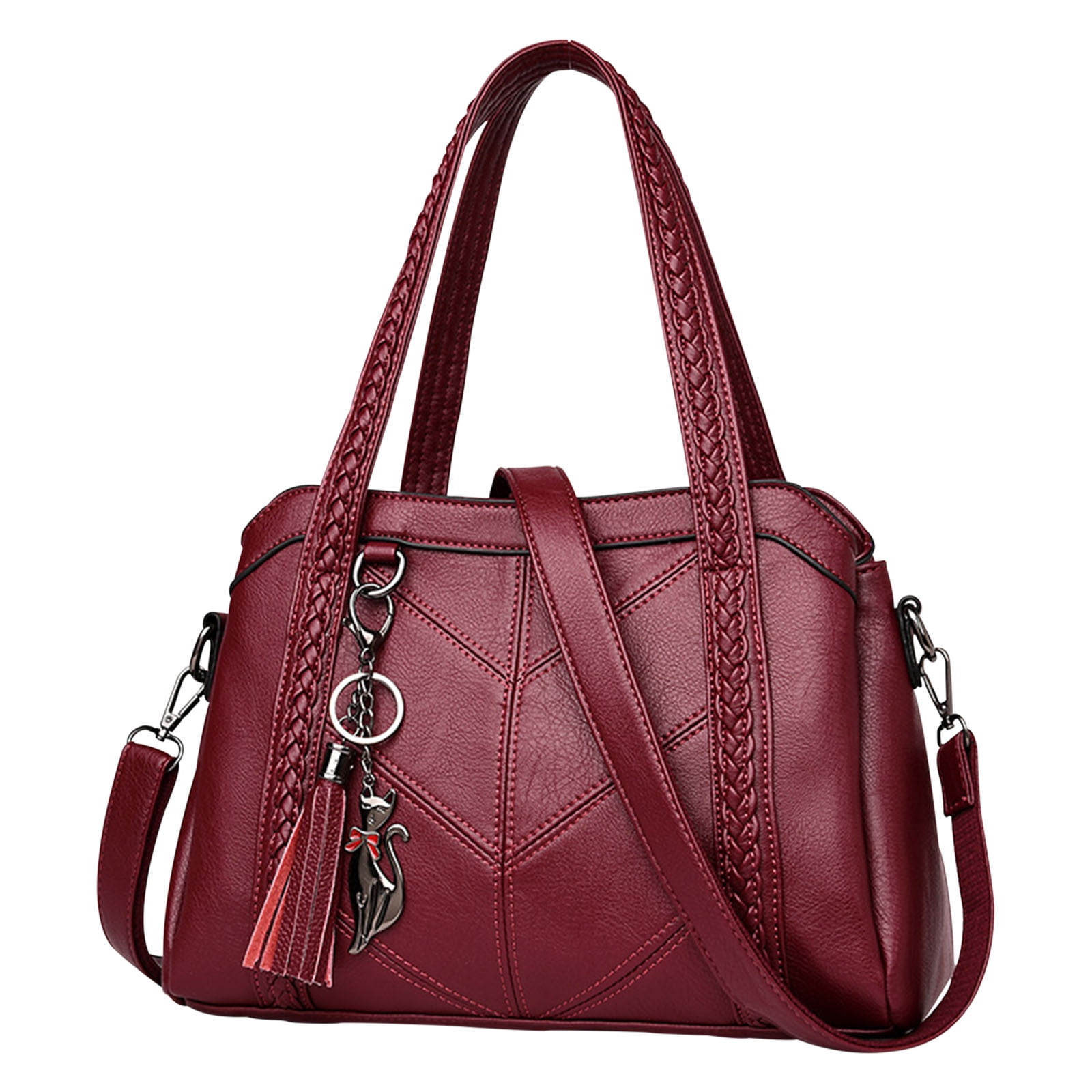 JeashCHAT Crossbody Bags for Women, Vintage Leather Purses and Handbags, Top Handle Satchel Messenger Tote Bag for Ladies, Large Capacity Multi Pocket Shoulder Bag