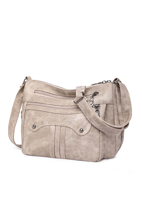 Crossbody Bags for Women Vintage Soft Canvas Purses and Handbags Multi Pocket Large Capacity Shoulder Bag Adjustable Strap for Everyday Travel, Gifts for Mom Wife Female, Khaki