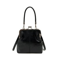 JeashCHAT Crossbody Purses and Handbags for Women, Vintage Soft Leather Shoulder Bag with Adjustable Strap, Ladies Top Handle Handbag for Work (Black)