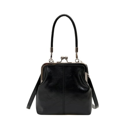 JeashCHAT Crossbody Purses and Handbags for Women, Vintage Soft Leather Shoulder Bag with Adjustable Strap, Ladies Top Handle Handbag for Work (Black)