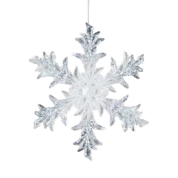 JeashCHAT Crystal Christmas Ornaments for Christmas Tree Decorations, Hanging Acrylic Snowflake Pendant for New Year Party Supplies