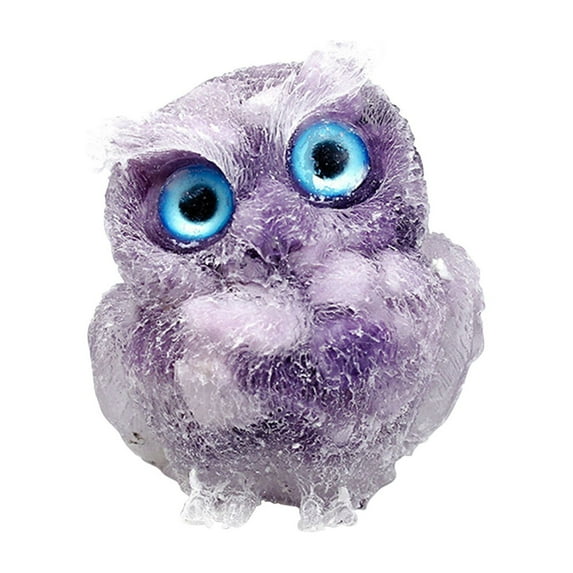 JeashCHAT Crystal Gravel Epoxy Owl Ornament Desktop Placement Car Decoration Cute Colorful Resin Owl Ornament Table Decoration Set Home Statue Decoration Gift Clearance