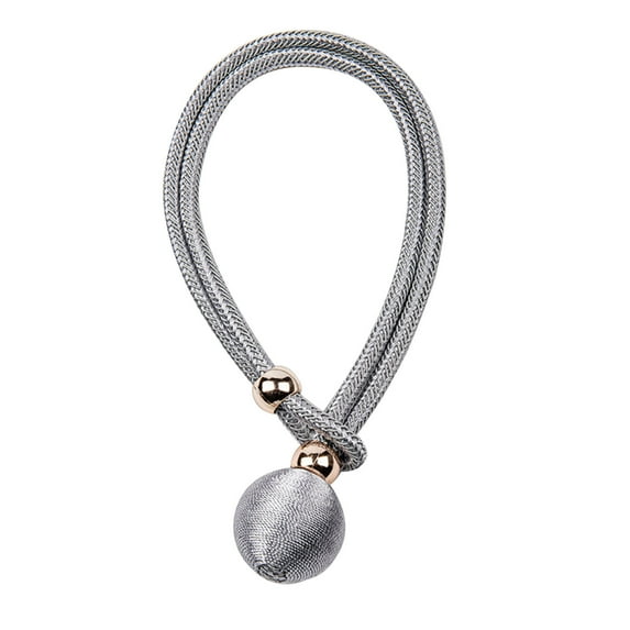JeashCHAT Curtain Tiebacks, Curtain Rope Tieback Holdbacks Curtain Tie Backs Holders for Home Outdoor Bedroom Living Room Office Decorative Curtain, Gray