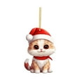 thumbnail image 1 of JeashCHAT Cute Cat Christmas Ornament, 2D Acrylic Cartoon Cat Xmas Tree Ornaments, Funny Christmas Cat Hanging Pendant, Christmas Tree Decorations Cat Christmas Gifts for Kids and Cat Lovers, 1 of 1