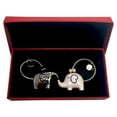 thumbnail image 1 of JeashCHAT Cute Elephant Couples Keychains for Women Men Personalized Keyring Romantic Valentine Gift Birthday Christmas Gift 2 Pcs, 1 of 3