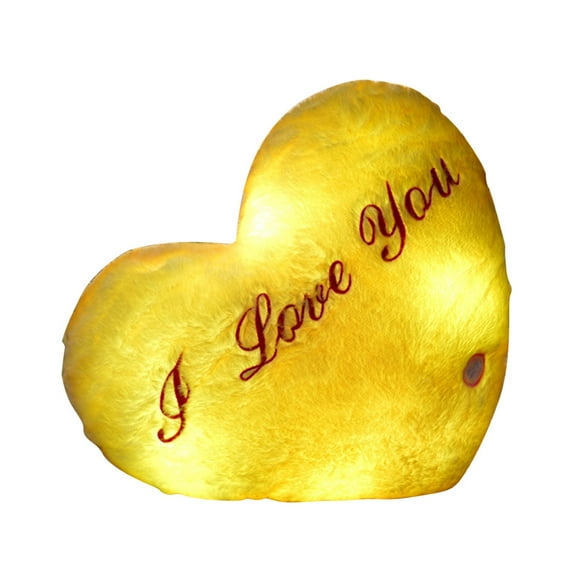JeashCHAT Cute Plush Heart Pillow LED Light Up Stuffed Animal Toy Love Decorative Throw Pillow Cushion for Girl Valentine's Day Decor for Living Room Bedroom