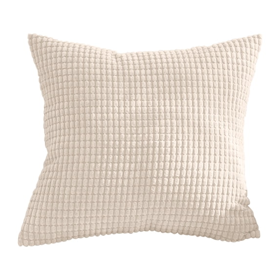 JeashCHAT Decorative Throw Pillow Cover 22x22 Inch Square Soft Corduroy Boho Cushion Covers Modern Farmhouse Home Decor for Spring Living Room Sofa Couch Bed, Khaki