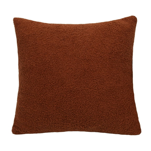 JeashCHAT Decorative Throw Pillow Covers Solid Soft Plush Cushion Case for Patio Balcony Couch Sofa Bedroom Living Room Home Decor, 18 x 18 Inch, Brown