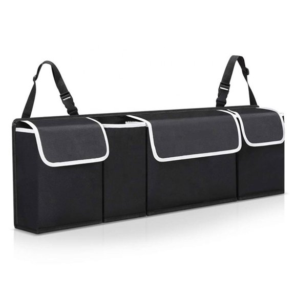 JeashCHAT Deluxe Car Backseat Trunk Organizers, Car Trunk Tidy Storage Bags with Lids For
