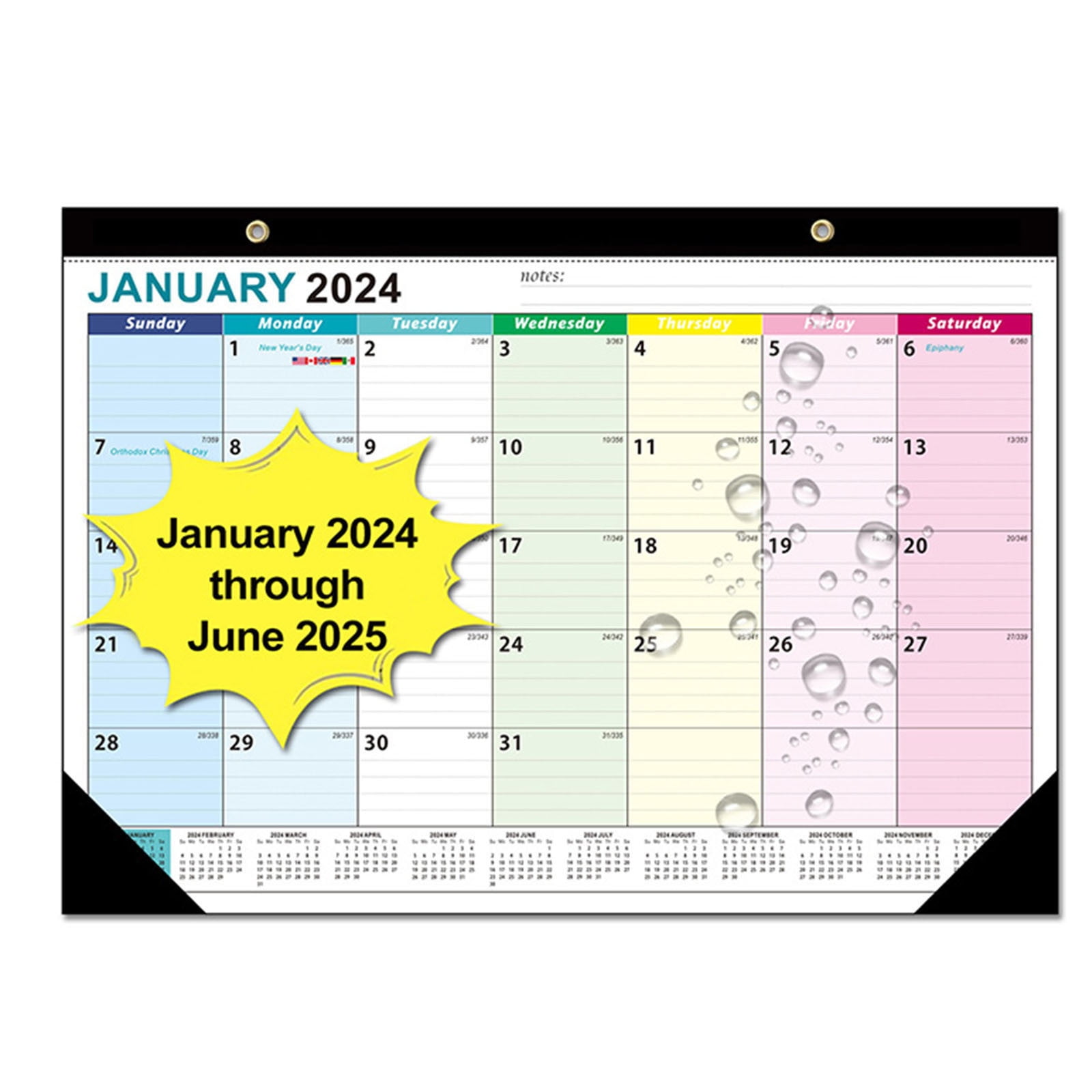 JeashCHAT Desk Calendar 20242025, Jan 2024 Jun 2025, 17''X 12