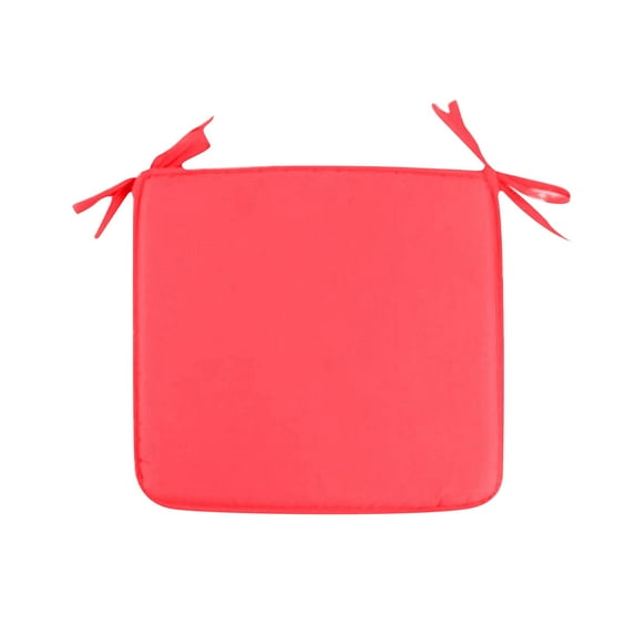 JeashCHAT Dining Chair Cushion, Solid Color Non Slip Chair Pads 16x16 inch, Comfort Seat Pad with Ties, Square Chair Cushions for Wooden Chairs, Chair Pads, Watermelon Red