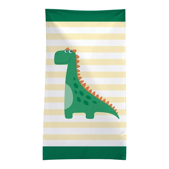 JeashCHAT Dinosaur Beach Towel for Kids , 30 x 60 Inches Boys Bath Towels Cartoon Dinosaur Striped Quick Dry Beach Towel Sand Proof Towel for Travel Sports Swim Spa