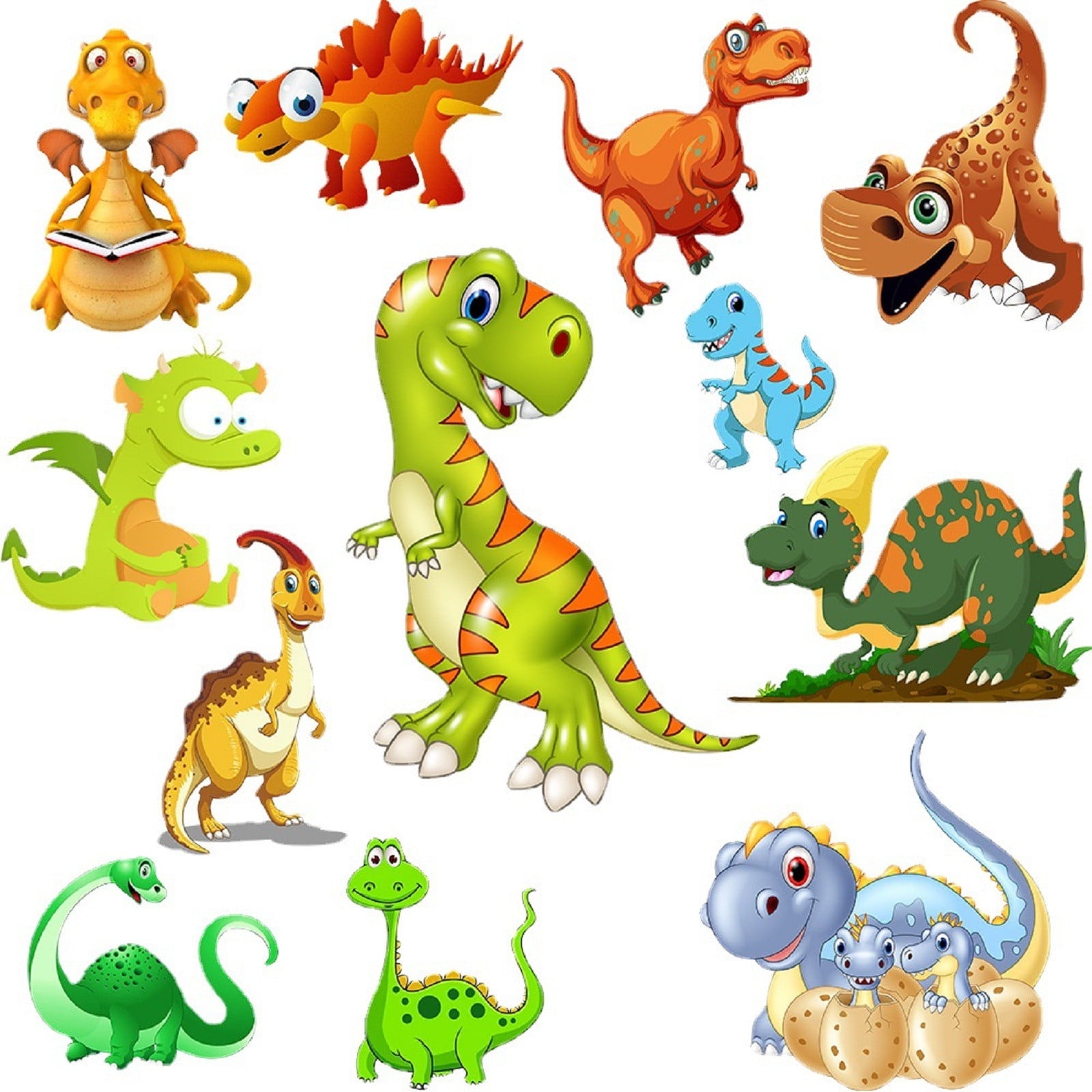 JeashCHAT Dinosaur Wall Decor Clearance, Colorful Cute Cartoon Dinosaur Wall Stickers for Kids, Removable Wall Decals DIY Peel and Stick for Nursery Living Room Boys Girls Bedroom