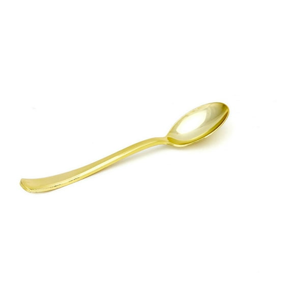 JeashCHAT Disposable Gold Color Plastic Tableware Cutlery Spoon Fork Set 25PC Hot Party