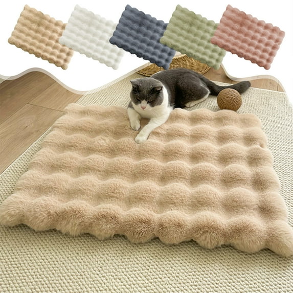 JeashCHAT Dog Bed Mat Pet Bed for Small Dogs Puppy Cats, Cozy Soft Plush Pet Pad for Home Camping Travel, Machine Washable Dog Crate Bed, 20"x14"