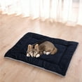 thumbnail image 1 of JeashCHAT Dog Bed Mat, Reversible Dog Crate Pad, Soft Plush Pet Dog Kennel Pad, Washable Cozy Warm Sleeping Mat for Small, Middle and Large Dogs and Cats, Navy, 30"x22", 1 of 2