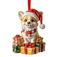 thumbnail image 1 of JeashCHAT Dog Christmas Tree Ornaments, Dog Lovers Xmas Gift, Cute Acrylic Flat Pet Dog Hanging Pendant, Animal Hanging Ornament for Holiday Party Home Decor, 1 of 2