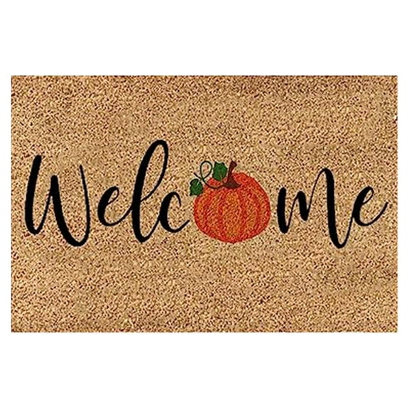 JeashCHAT Door Mat Fall Decor Pumpkins Pattern Doormat Welcome Mat for Front Door, Thanksgiving Halloween Decorations, 16 x 24 In