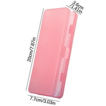 JeashCHAT Double-sided Stationery Box Hard Pencil Case Translucent Frosted Plastic Pencil Box with Snap-tight Lid, Pink
