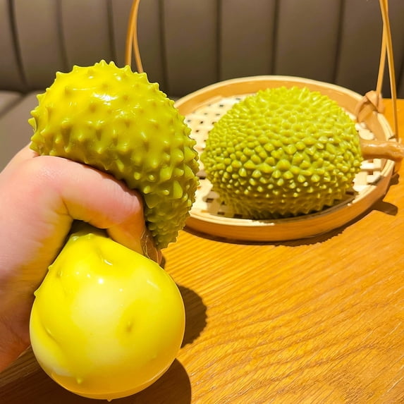 JeashCHAT Durian Stress Toys, Soft Stretchy Slow Rising Fruit Squeeze Stress Ball for Anxiety Relief, Sensory Toys for Office Desk, Home, Travel, Party Favors