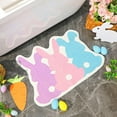thumbnail image 1 of JeashCHAT Easter Bunny Bathroom Rug Spring Cute Rabbit Bath Mat Floor Mat Easter Decorations Non Slip Area Rug for Shower Bedroom Living Room Decor 27.6 x 19.7 inches, 1 of 1