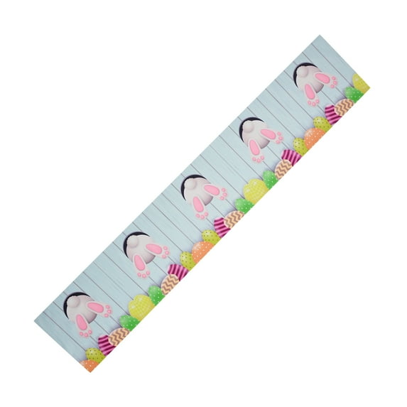 JeashCHAT Easter Decorations Easter Bunny Eggs Creative Polyester Cotton Printed Table Flag Table Decoration