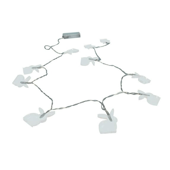 JeashCHAT Easter Decorations Easter Bunny String Lights Decorative Lights 10 LED Battery Type 1.65M