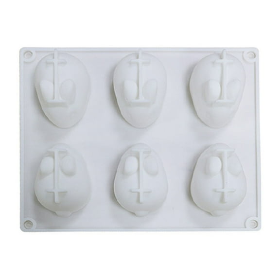 JeashCHAT Easter Decorations Silicone 6 Cavity of The Rabbit Cake Baking Tool Mould Baking Tray