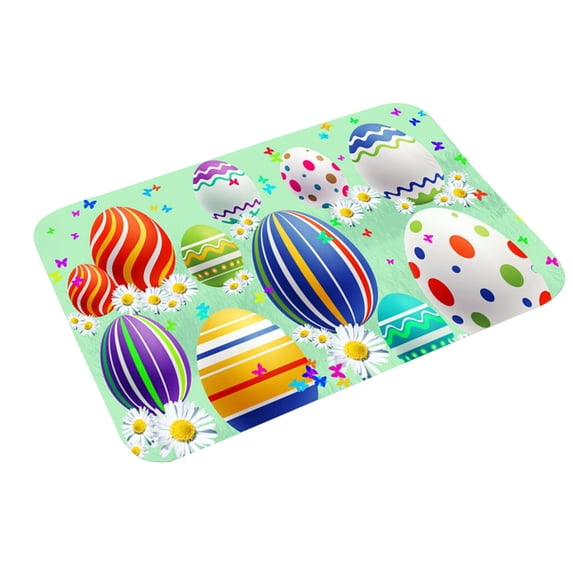 JeashCHAT Easter Door Mat Easter Bunny Egg Doormat Rabbit Pattern Entrance Mat Welcome Doormat Indoor Outdoor Entrance Floor Mat Non Slip Easter Decor Rubber Mats