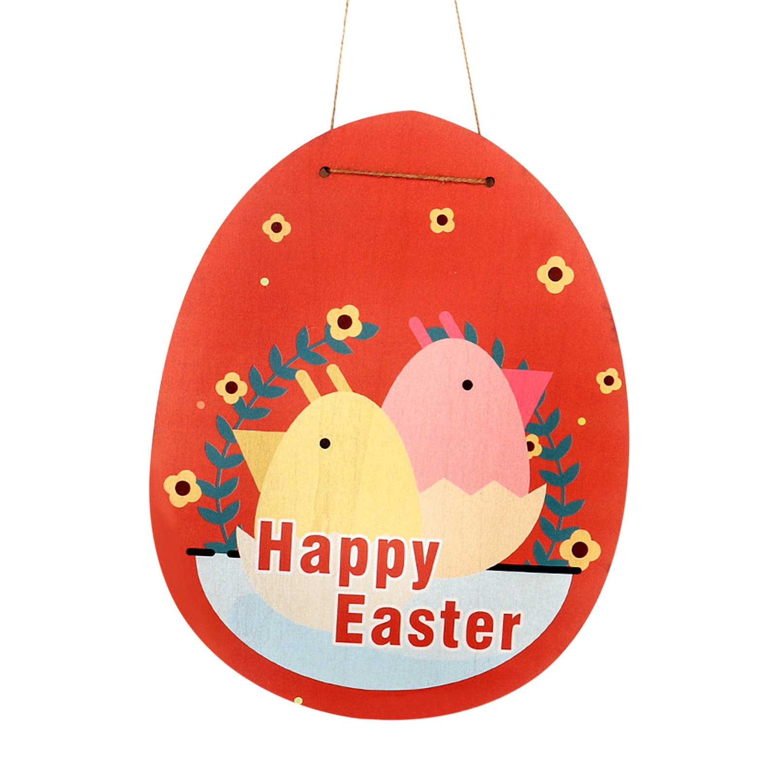 JeashCHAT Easter Door Sign Happy Easter Bunny Rabbit Wooden Sign ...