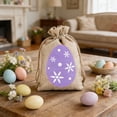 thumbnail image 1 of JeashCHAT Easter Drawstring Gift Bags, Easter Candy Bag, Easter Egg/Carrot Patterned Treat Bags, Small Gift Pouch for Easter Party Favors, 3.94" x 5.91", 1 of 6