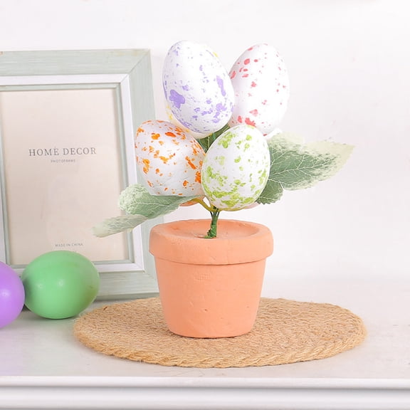 JeashCHAT Easter Eggs Potted Plants Easter Decorations Speckled Easter Eggs Flower Pot Indoor Outdoor Spring Easter Decor