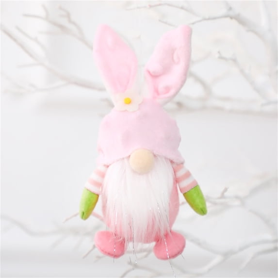 JeashCHAT Easter Gnomes Decorations Plush Easter Bunny Stuffed Doll Gifts Cute Rabbit Ornaments for Tiered Tray Party Decor Home Table Decorations