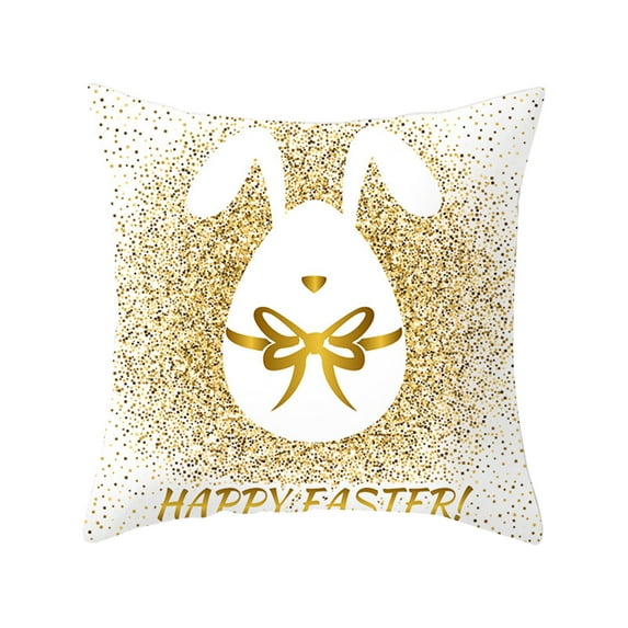 JeashCHAT Easter Pillow Covers 18x18 Easter Pillow Cases Rabbit Bunny Egg Hunt Patterns Decor Easter Decorations for The Home Throw Pillows Cover