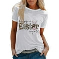 thumbnail image 1 of JeashCHAT Easter Shirts for Women Bunny Rabbit Egg Print Women Summer Sexy Happy Easter Print Regular Women Round Neck Short Sleeves Top, 1 of 5