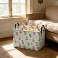 thumbnail image 1 of JeashCHAT Easter Storage Basket, Rectangular Fabric Storage Bin, Easter Bunny Egg Pattern Storage Box with Handles, Gift Basket, Toy Organizer Bin, 15"x10.23"x9.84", Blue, 1 of 6