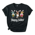 thumbnail image 1 of JeashCHAT Easter Tshirt for Women Easter Bunny Rabbit Egg Gnome Print Fashion Women Easter Bunny Print Short-Sleeved Round Neck Novelty Graphic Tops, 1 of 3