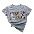 thumbnail image 1 of JeashCHAT Easter Tshirt for Women Easter Bunny Rabbit Egg Print Men's And Women's Printed Shirt T-shirt Short-sleeved Casual T-shirt Top, 1 of 1
