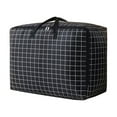 thumbnail image 1 of JeashCHAT Extra Large Comforter Storage Bag, Zippered Storage Bag with Carry Handles for Bedding Clothes Blankets Pillows, Heavy Duty Checkered Moving Bag, 105L, 1 of 9