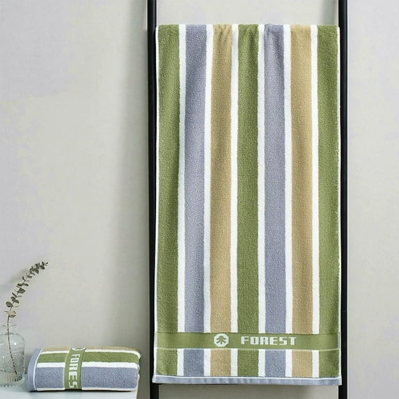 JeashCHAT Extra Long Cotton Towel Colorful Striped Towel Gym Towel Super Soft Absorbent Quick Drying Towels for Bathroom Pool Fitness Sports, 16"x35"