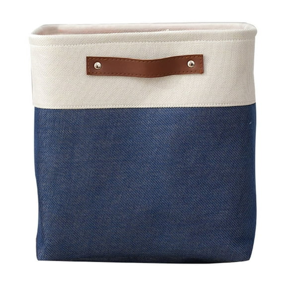 JeashCHAT Fabric Storage Baskets for Shelves, Closet Organizers and Storage Bins with Handles, Foldable Storage Cubes for Clothes Toys, 11"x11"x11", Blue