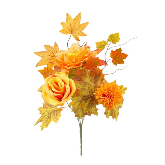 JeashCHAT Fall Artificial Flowers Maple Leaf Stems Picks Fake Silk Flowers Bouquet for Vase Home Office Table Centerpieces Holiday Thanksgiving Party Decorations